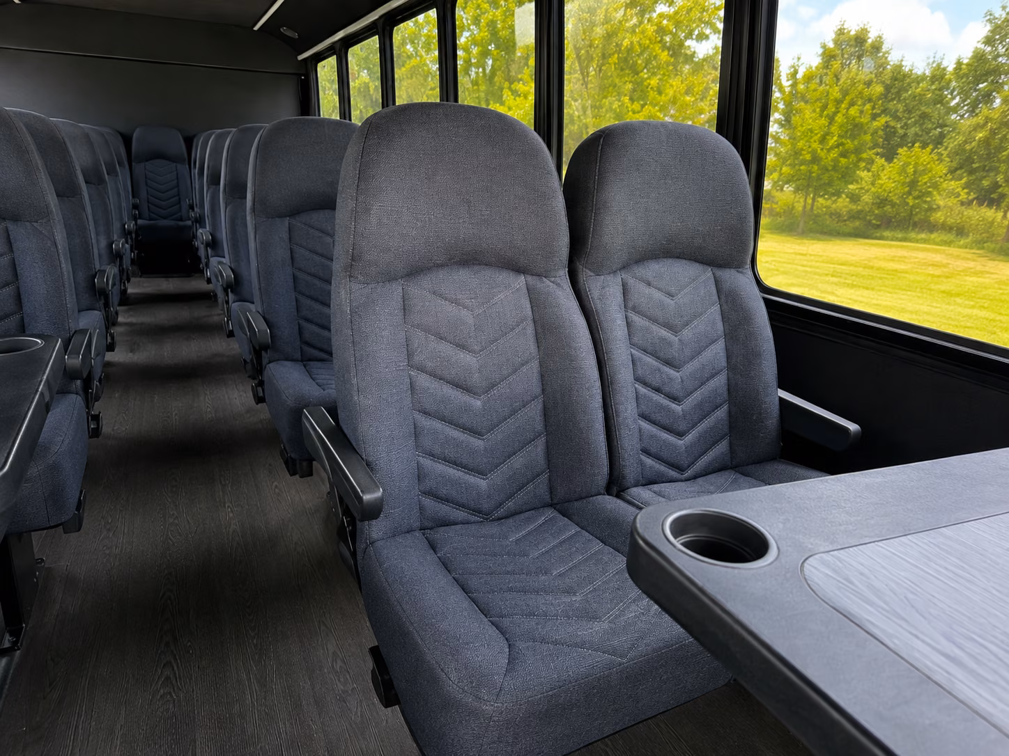 cranston 18 passenger minibus inside