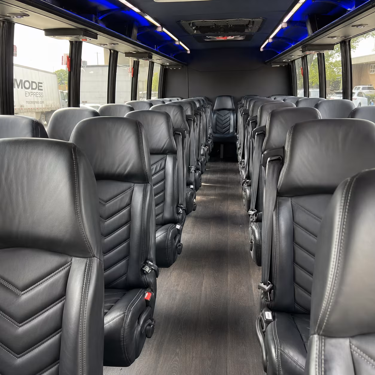 cranston 25 passenger minibus inside