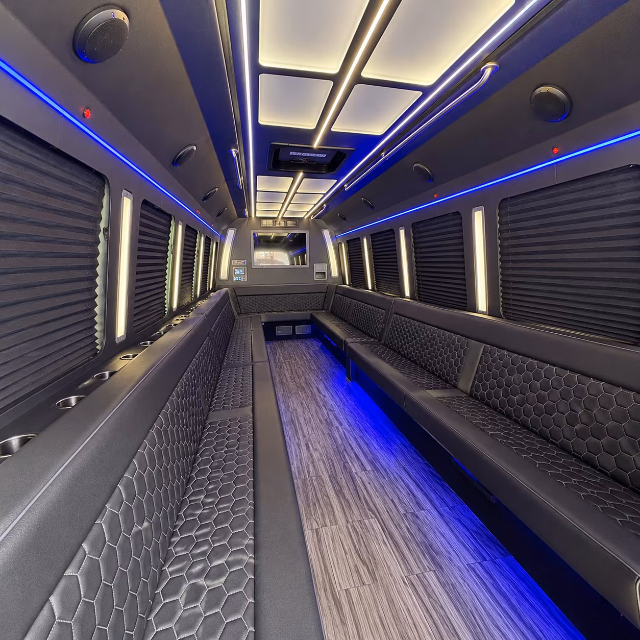 cranston 30 passenger party bus interior