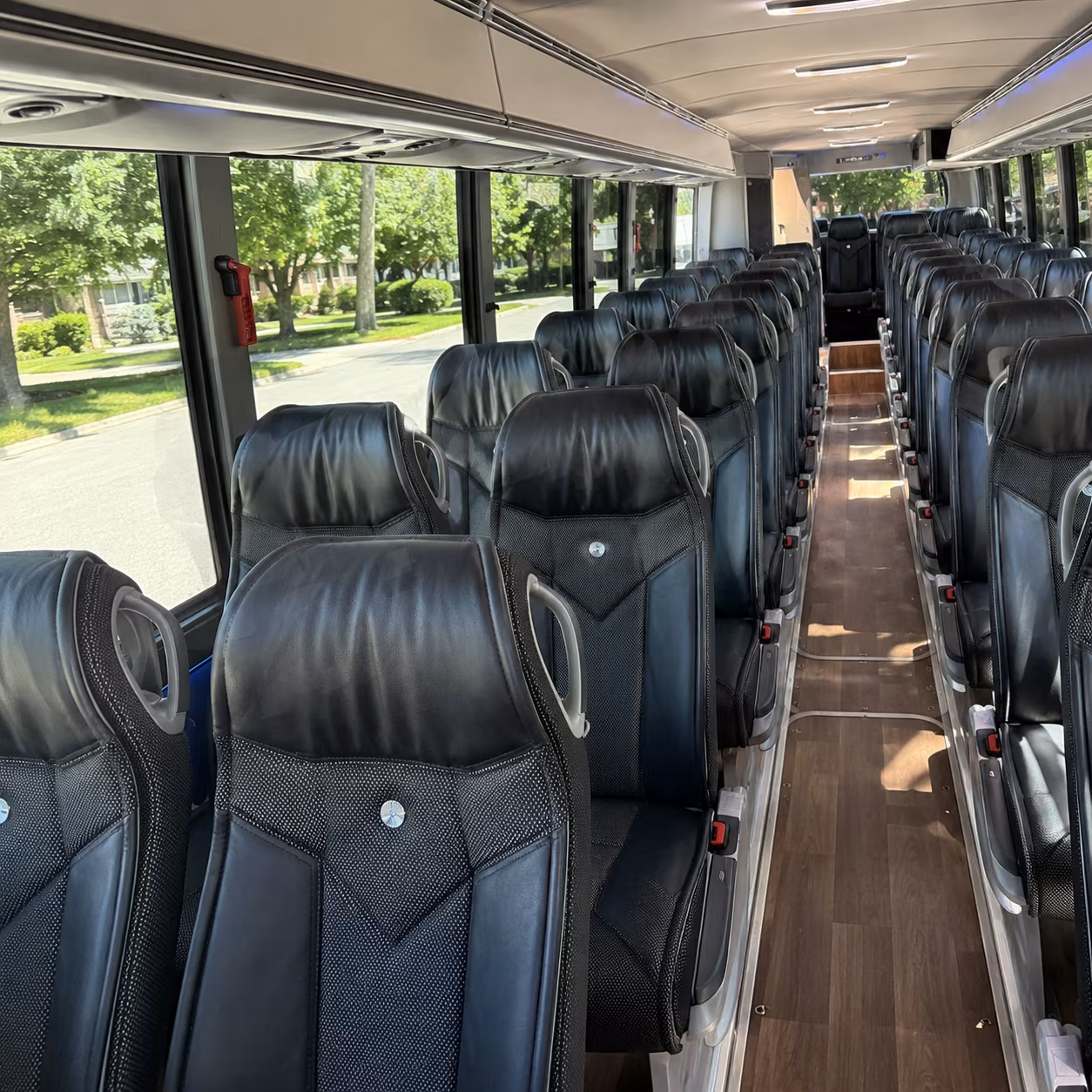 cranston 40 passenger charter bus inside