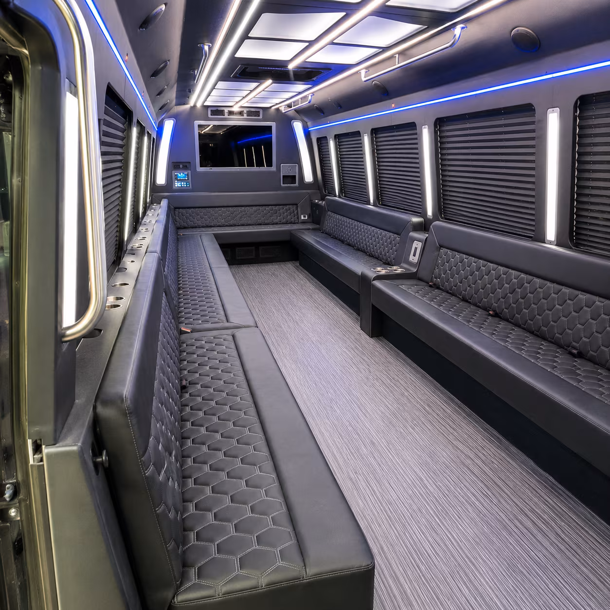 cranston 40 passenger party bus interior