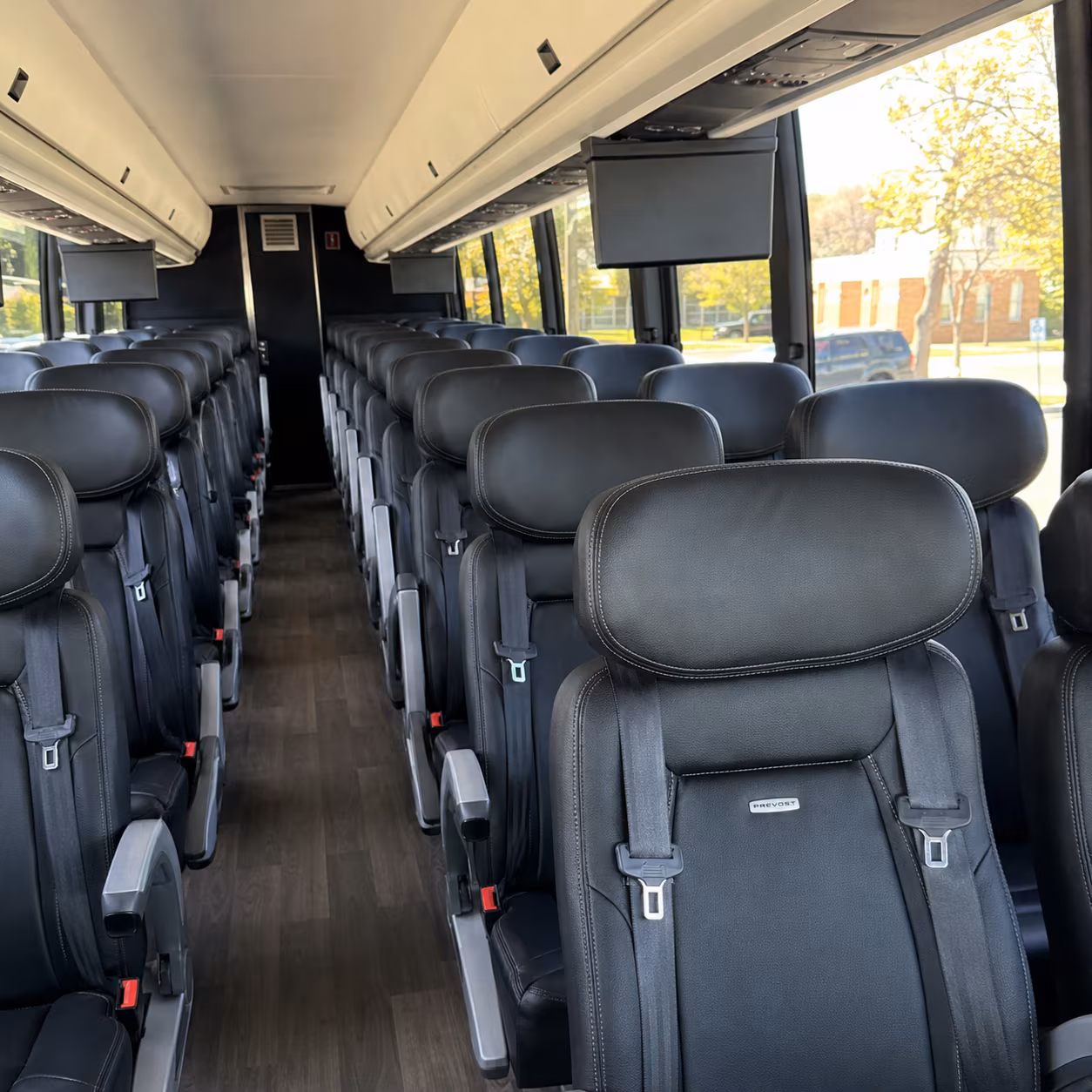 cranston 45 passenger charter bus inside