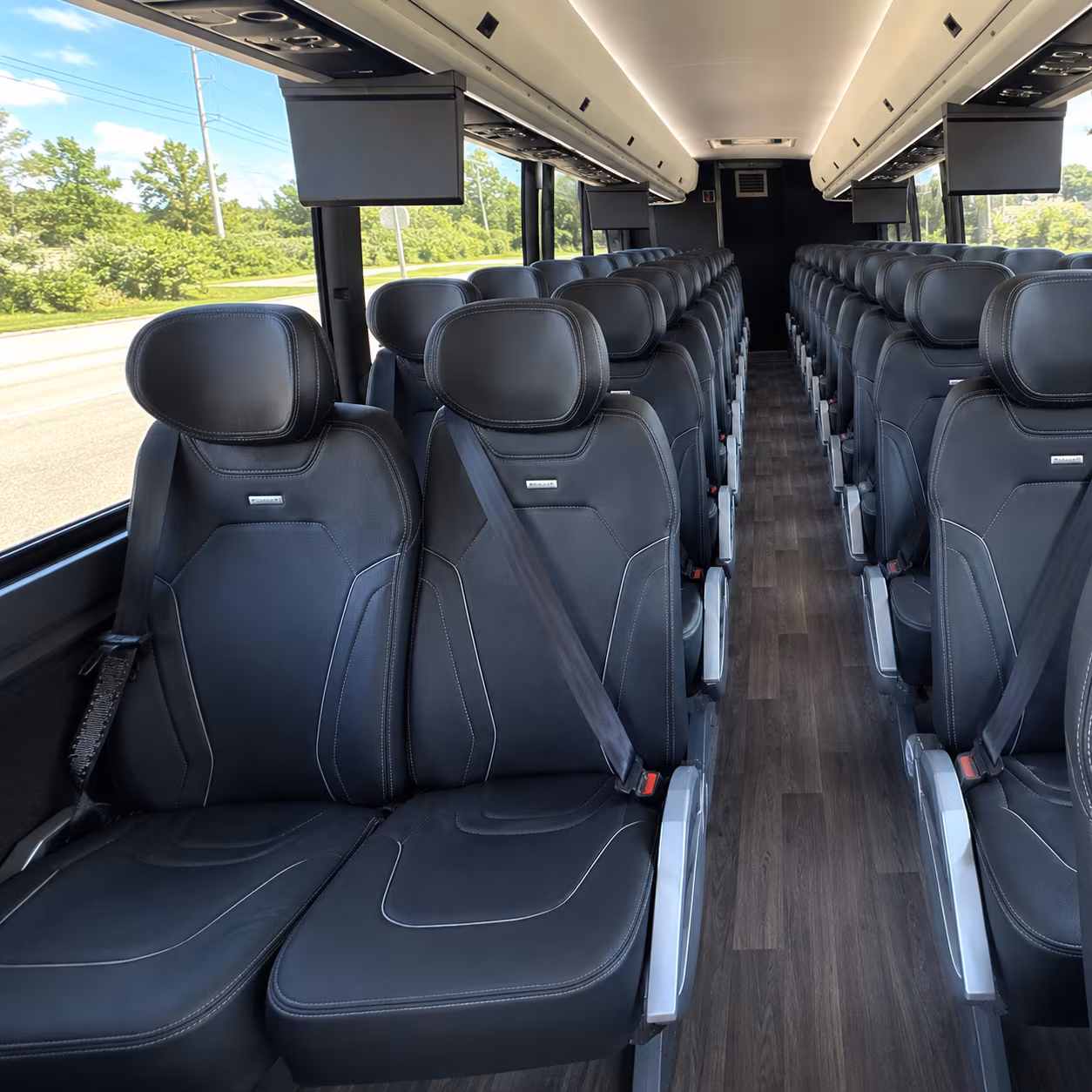 cranston 47 passenger charter bus inside