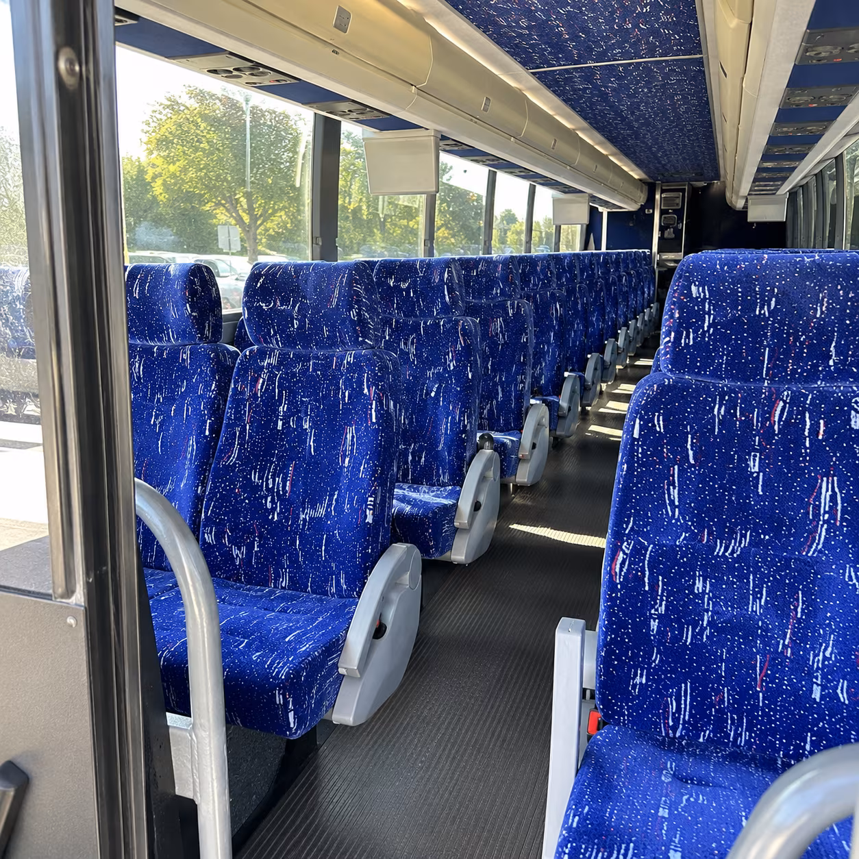 cranston 50 passenger charter bus inside