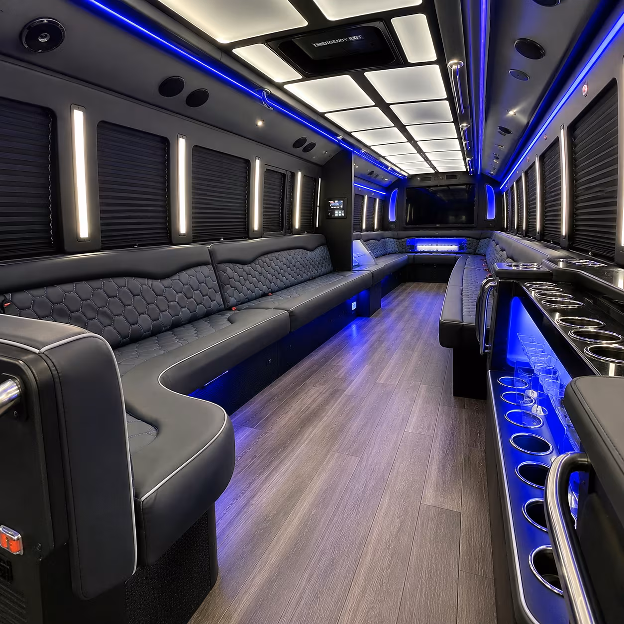 cranston party bus interior